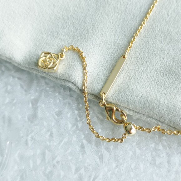 Kendra Scott - Elisa Gold Sea Green Ombre Enamel Framed Necklace - new - Picture 4 of 4